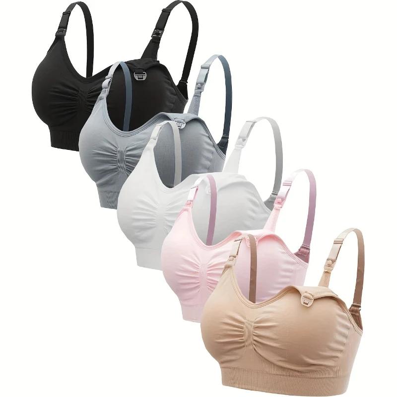 5 pièces de haute qualité grande taille soutien-gorge d'allaitement respirant femmes sous-vêtements