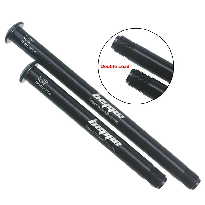 HEPPE vélo Double plomb à travers l'axe 119mm/165mm M12xP1.0 vtt vélo de route fourche avant arbre b