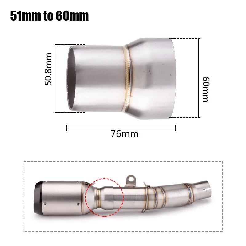 Adaptateur universel de silencieux d'échappement de moto, tuyau d'allongement de 51mm à 60mm 60mm à