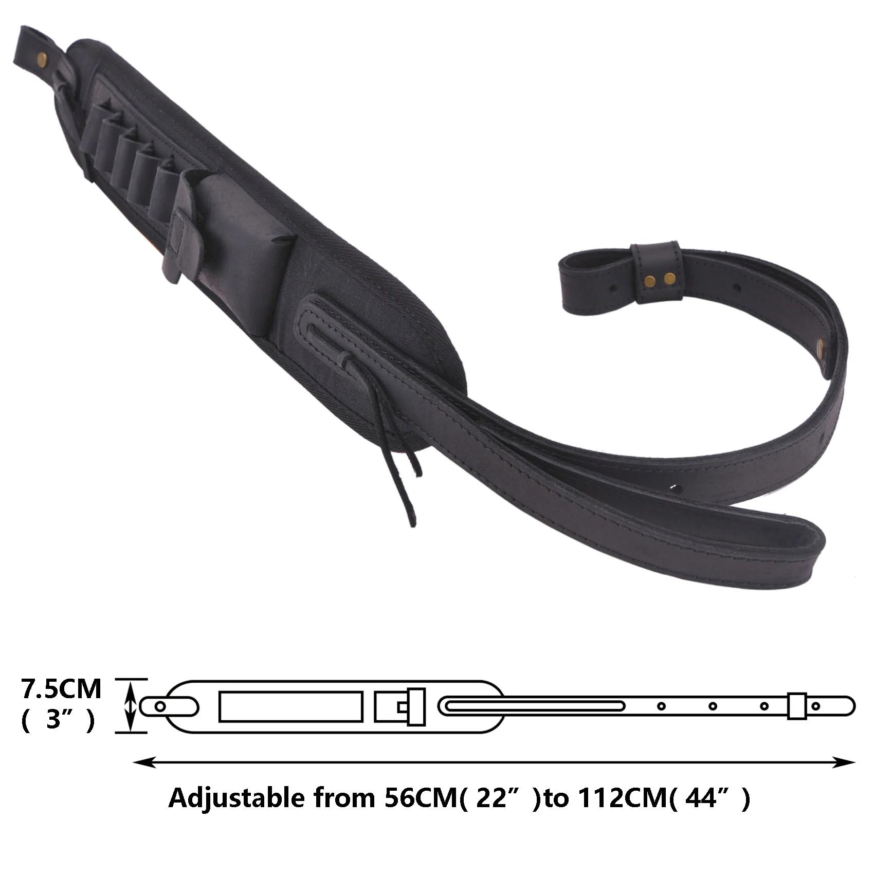 Sangle de transport en cuir pour fusil de chasse, écharpe de munitions, ceinture de odorréglable pou