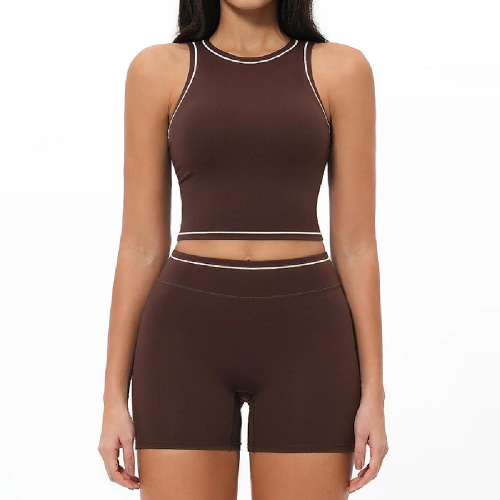 Ensemble de yoga 2 pièces pour femme, tenue de sport, survêtement de gym, vêtements de sport à sécha