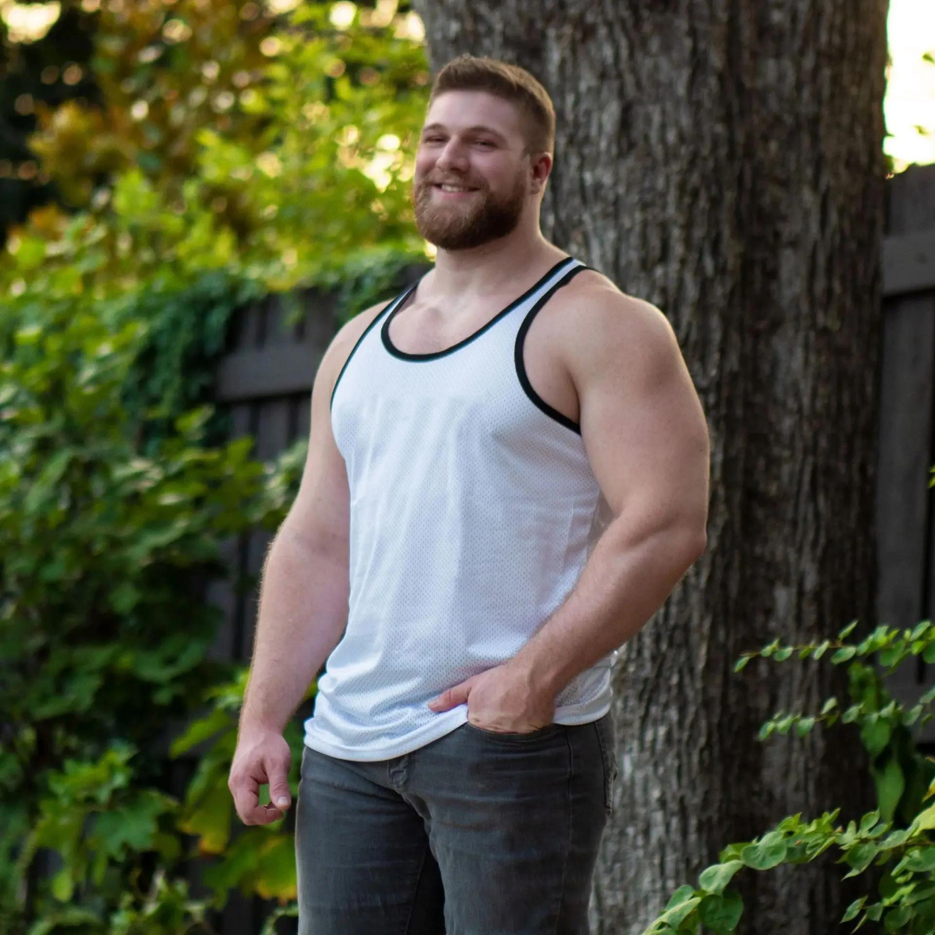 Débardeur de gymnastique d'été pour hommes, vêtements d'entraînement de Fitness, chemise ample sans