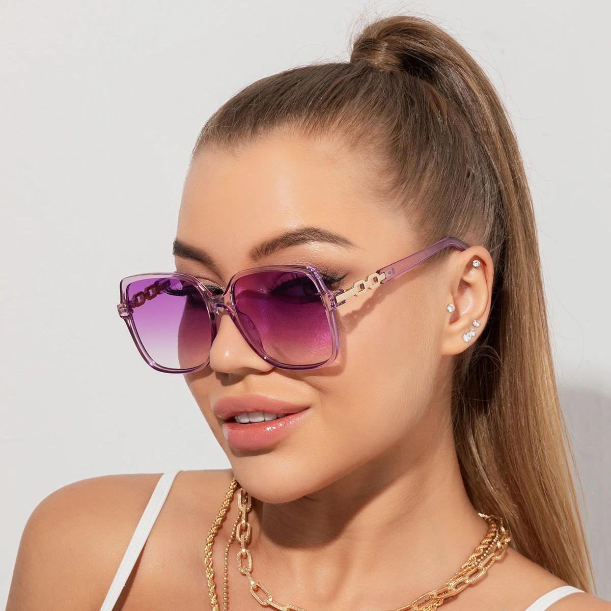 Mode carré à la mode cyclisme lunettes de soleil femmes grand cadre coloré lunettes de soleil femme
