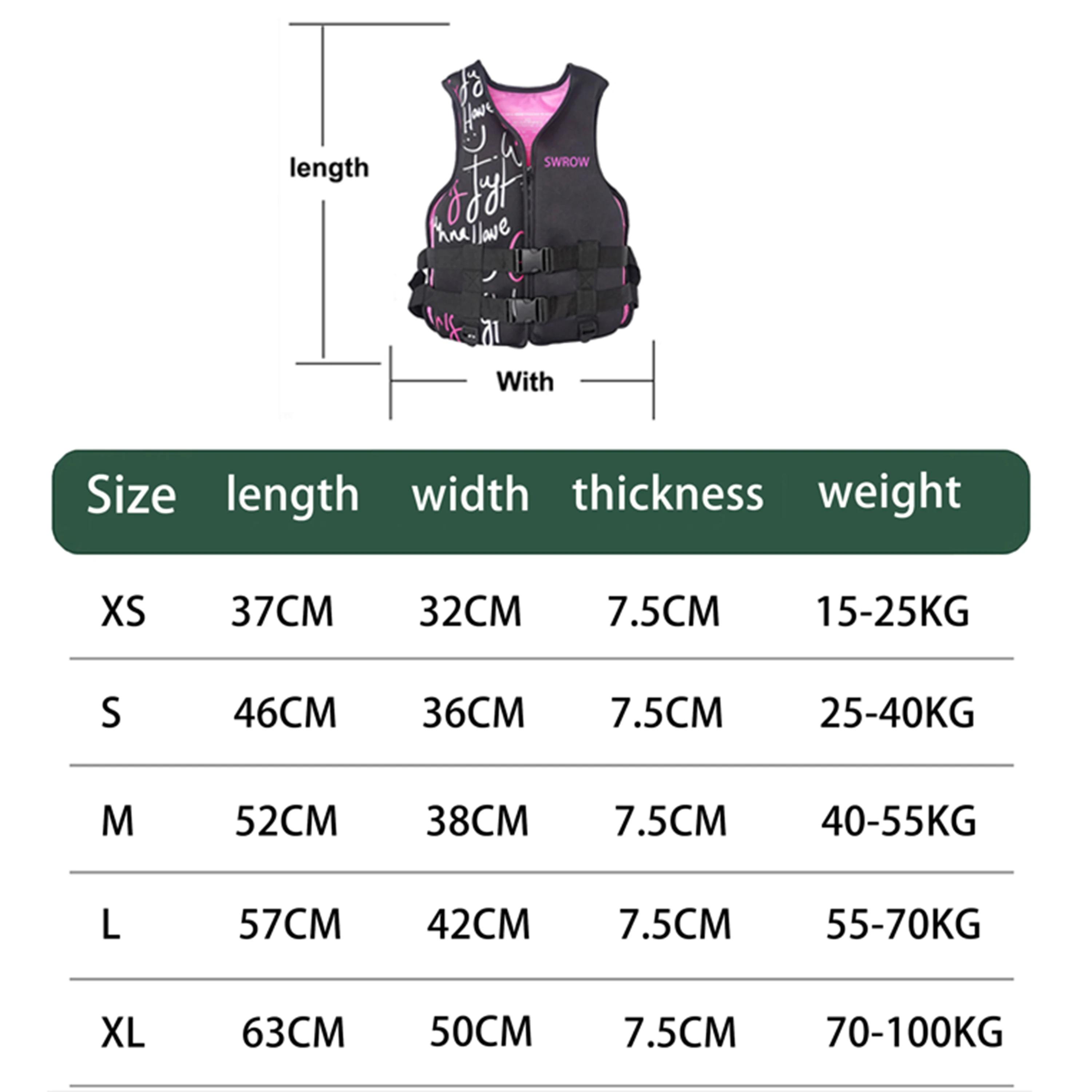 Gilet de sauvetage en néoprène flottabilité natation dérive canotage kayak gilet pour adultes jeunes
