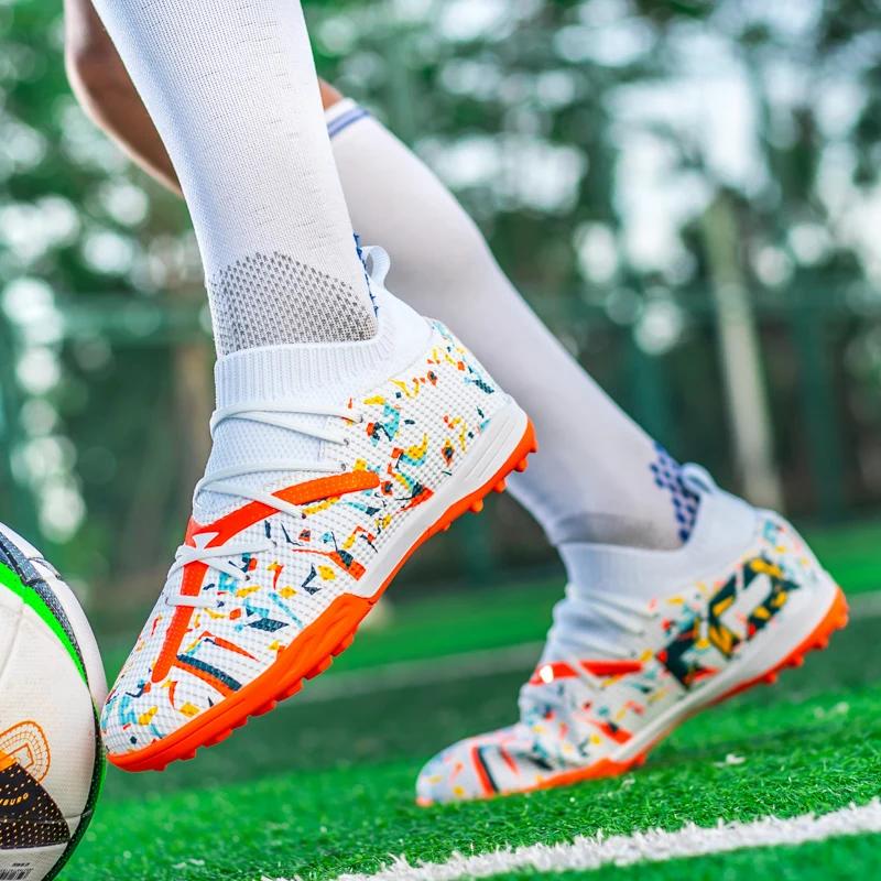 Crampons de Football sur gazon hommes professionnels bottes de Football respirant maille jeunesse ch
