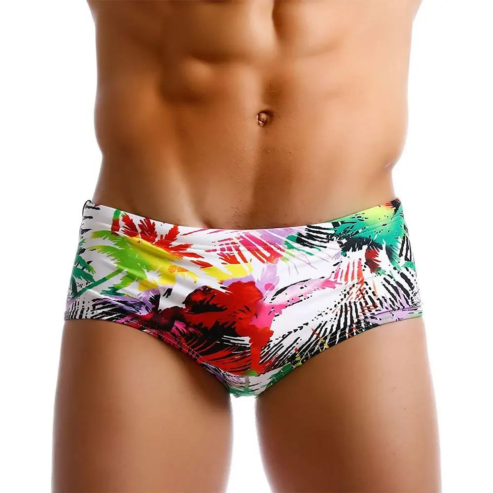 Maillots de bain imperméables multicolores hommes - Surf palm slips bikini boxer plage