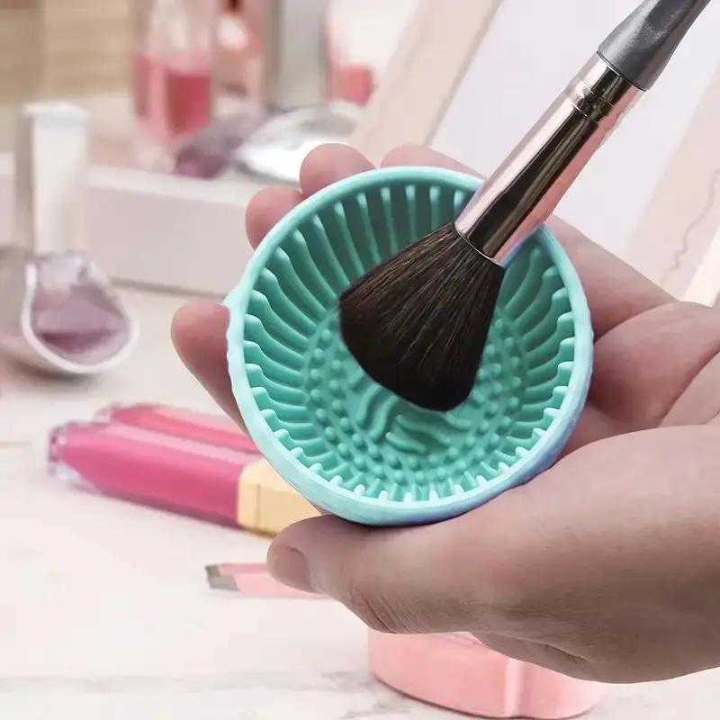 Nettoyeur de pinceaux de maquillage QuickClean, épurateur en Silicone de qualité supérieure et bol a