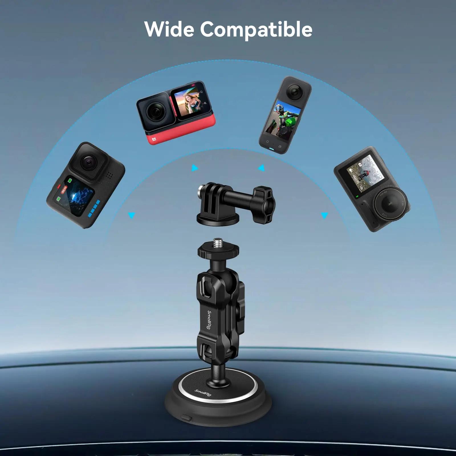 SmallRig – Kit de Support de montage à ventouse magnétique Triple/Double/simple pour caméra d'action