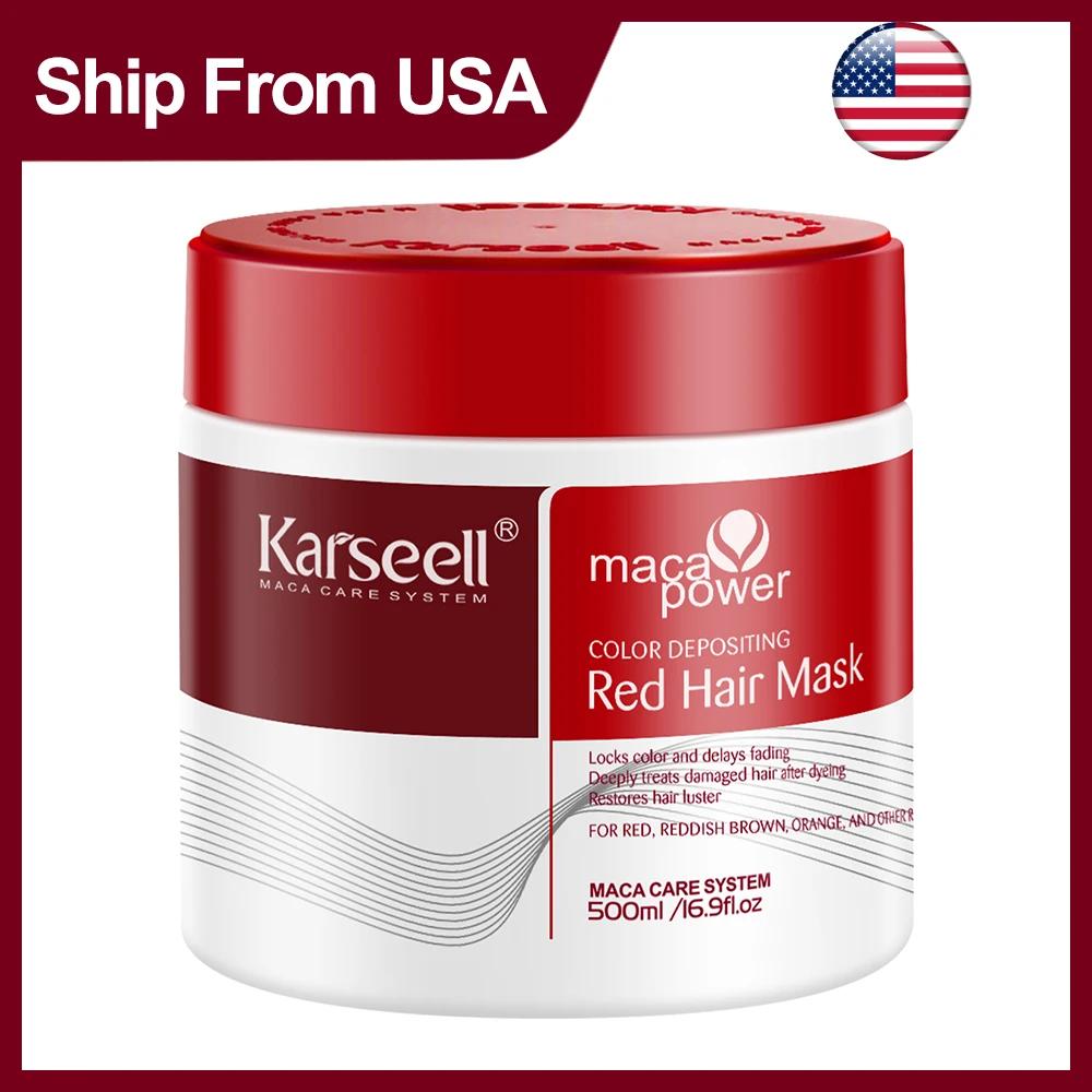 Karseell 500 ml déposant la couleur masque pour cheveux rouges revitalisant stimulant la couleur, hy