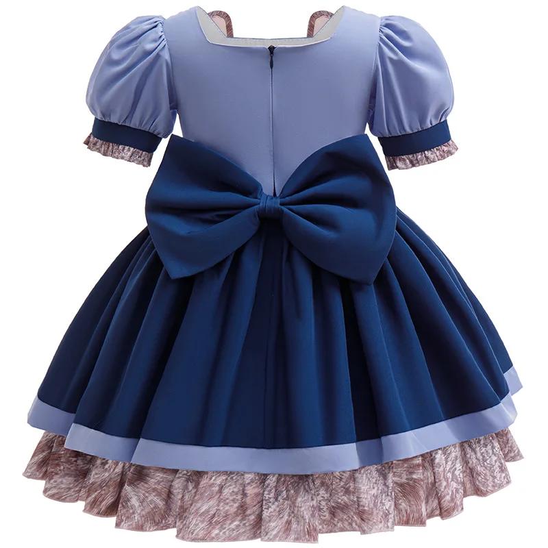 Costume Disney Zootopia 2 Judy Hopps pour filles, robe de lapin de police avec ceinture pour Hallowe