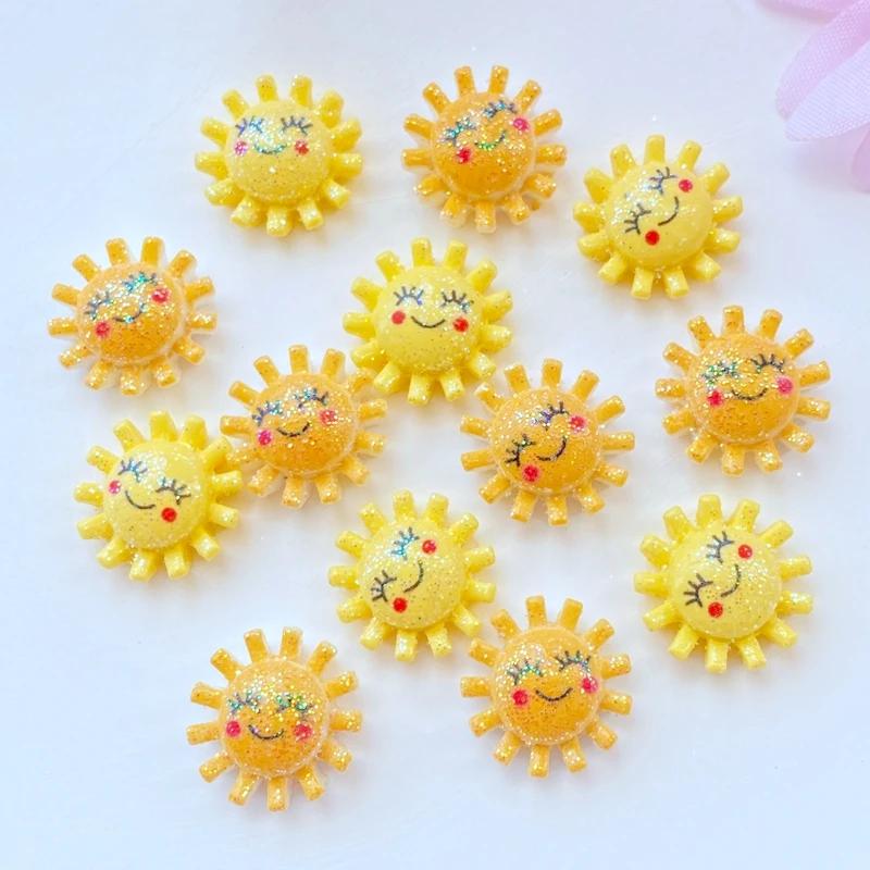 20 pièces nouveau Mini mignon petit soleil dos plat résine Scrapbooking bijoux à bricoler soi-même a