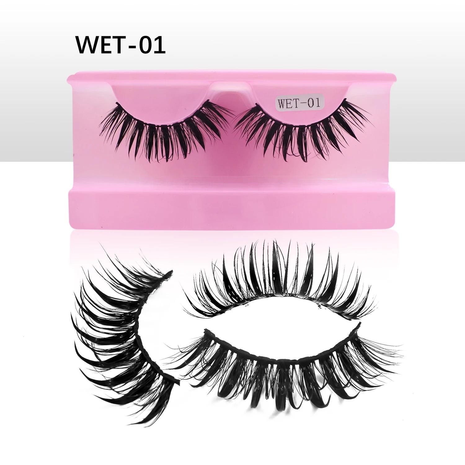 Faux-cils à pointes pour maquillage, boucles D, bande russe, faux cils, cosplay naturel, bande compl