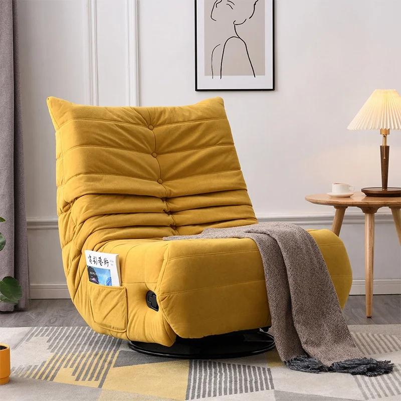 Canapé paresseux pour baie vitrée, fauteuil inclinable multifonctionnel moderne en tissu, pivotant e