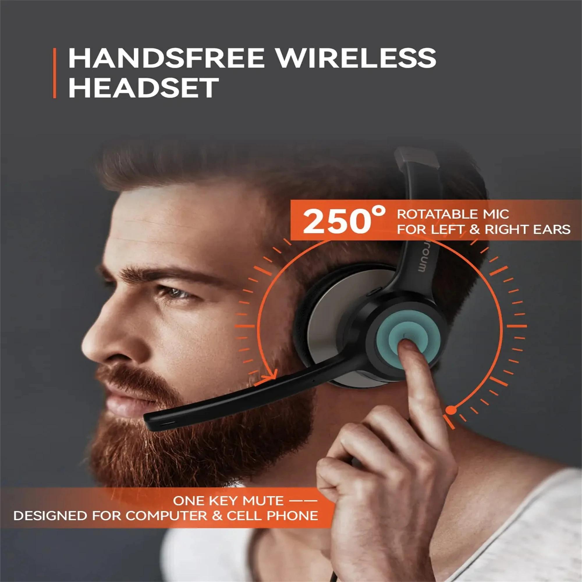 Nuroum Gardens-Casque de bureau sans fil Bluetooth Ai, suppression du bruit, système de conférence,