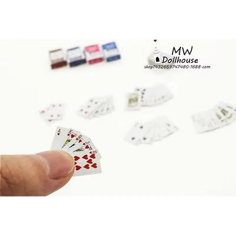 108 feuilles Mini mignon 1:12 maison de poupée Miniatures Poker décoration de la maison cartes jeu p