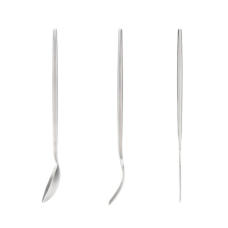 Ensemble de Couverts de Voyage en Titane, Portable, Cuillère, Fourchette, Couteau, Steak, Couverts O