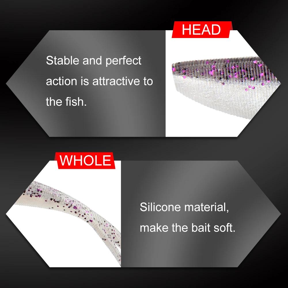 Spinpoler 2 "3" 4 "Seigneurs de pêche souples Jerk Minnow Shad Drop Shot appât souple Swimbait queue