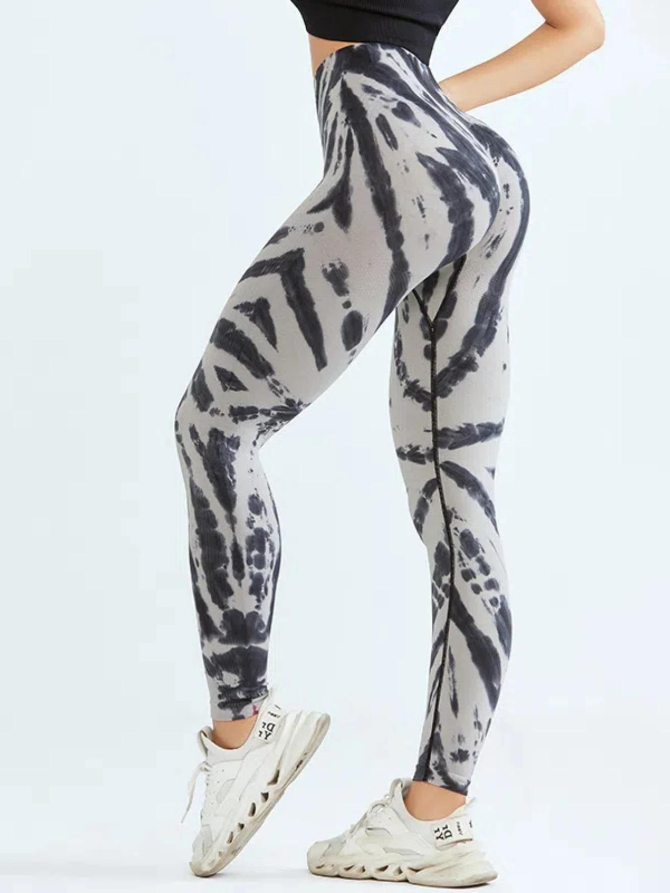 Tie Dye pantalons de Yoga Leggings de gymnastique femmes sans couture taille haute Push Up collants