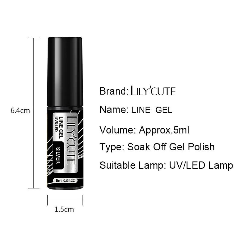 LIToxic-Verhéritage à Ongles D.lique CircTE, Gel à Rayures, Or, Argent, Style Français, Super Lumine