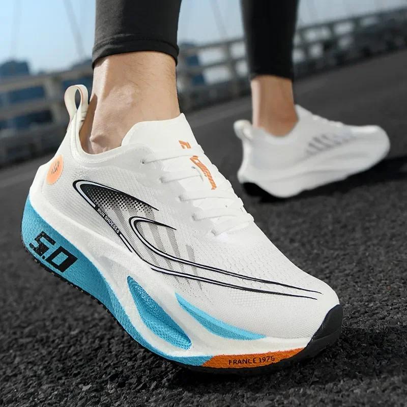 Chaussures de course unisexes avec plaque entièrement en carbone, baskets de course professionnelles