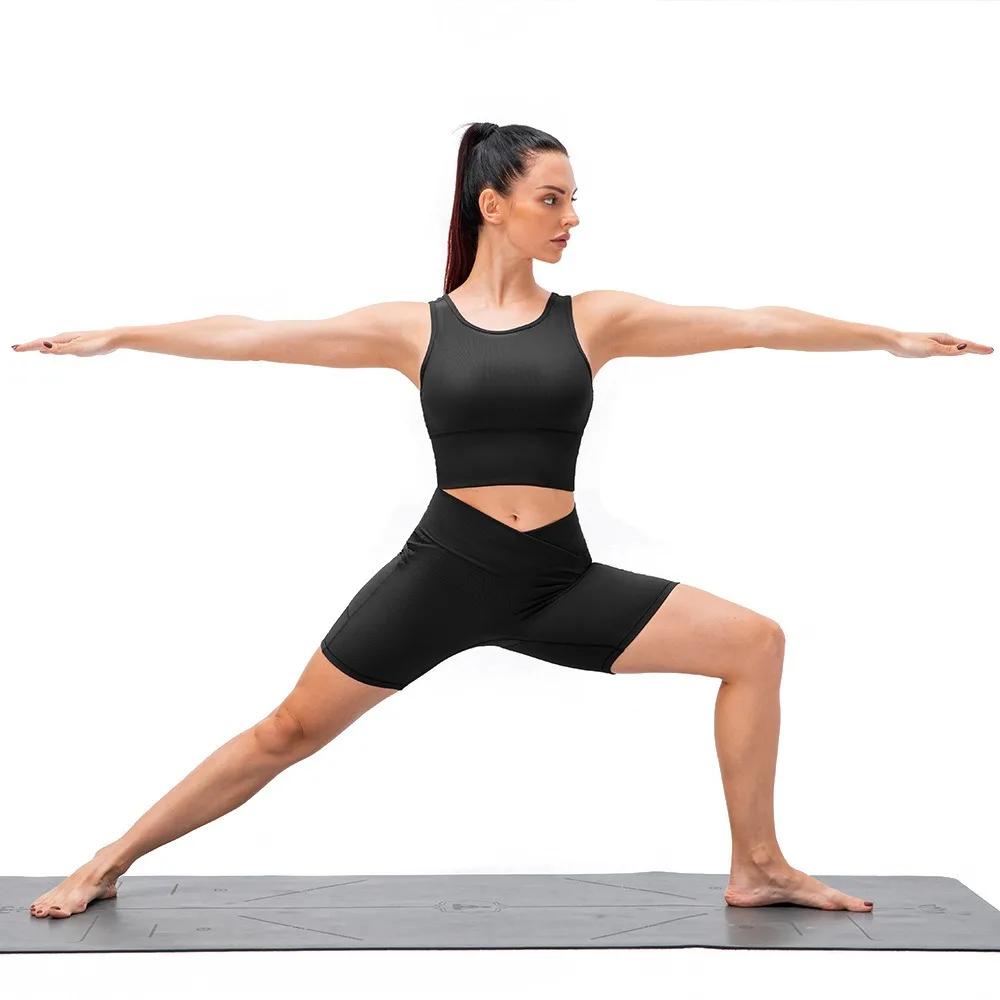 Shorts de yoga taille haute pour femmes avec poches, effet push-up, ajustés pour le fitness et la co