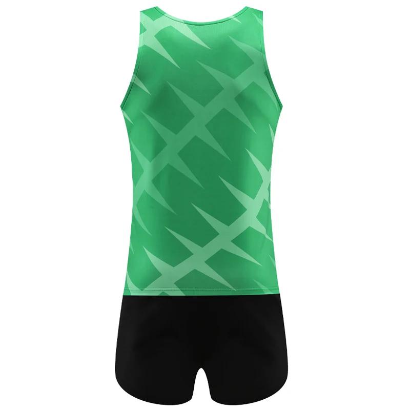 Costumes de course d'entraînement pour hommes, gilet et short, respirant, fin, séchage rapide, unifo
