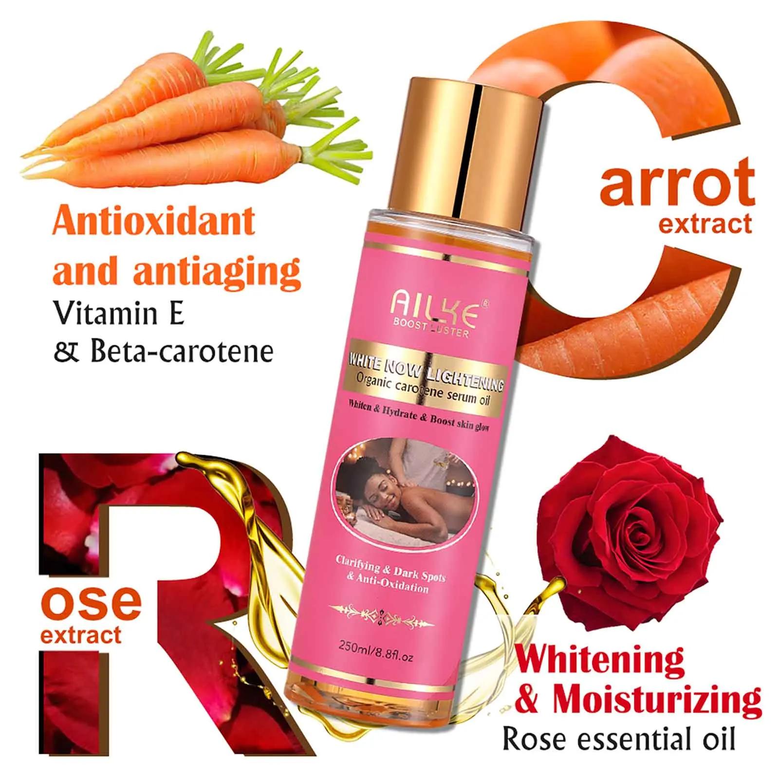AILKE Sérum de carotène biologique huile corporelle éclaircissante, peau lisse, hydratant, avec vita