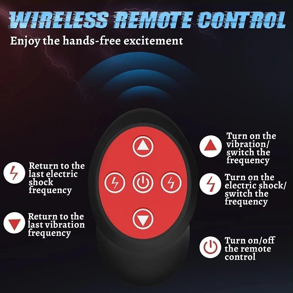 Vibromasseur anal à décharge électrique pour hommes, télécommande sans fil, plug anal vibrant, masse