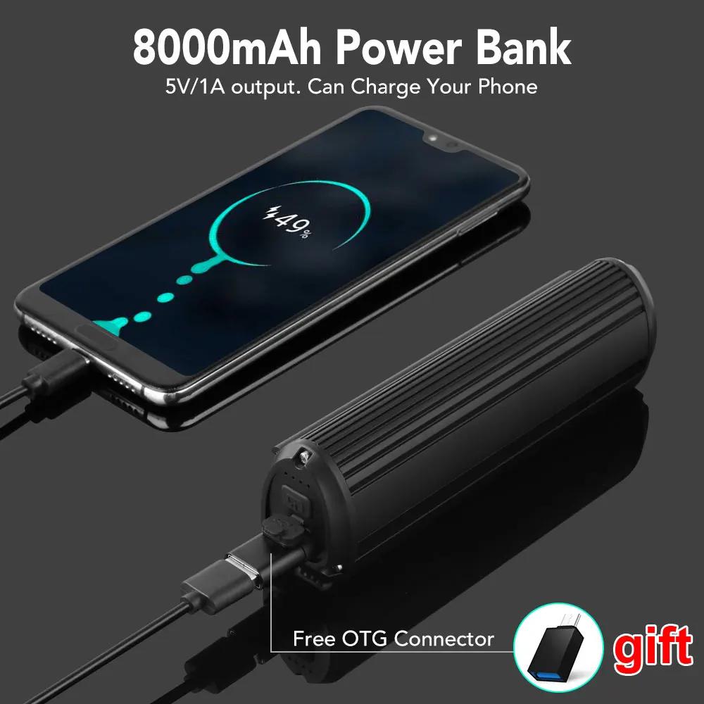NEWBOLER vélo lumière avant 6000 Lumen vélo lumière 8000 mAh étanche lampe de poche USB charge vtt r