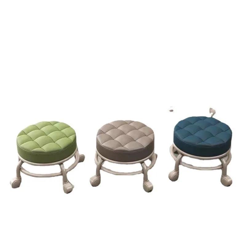 Petit tabouret à roue universelle, tabouret bas à poulie pour la maison, banc à roulettes, petit tab