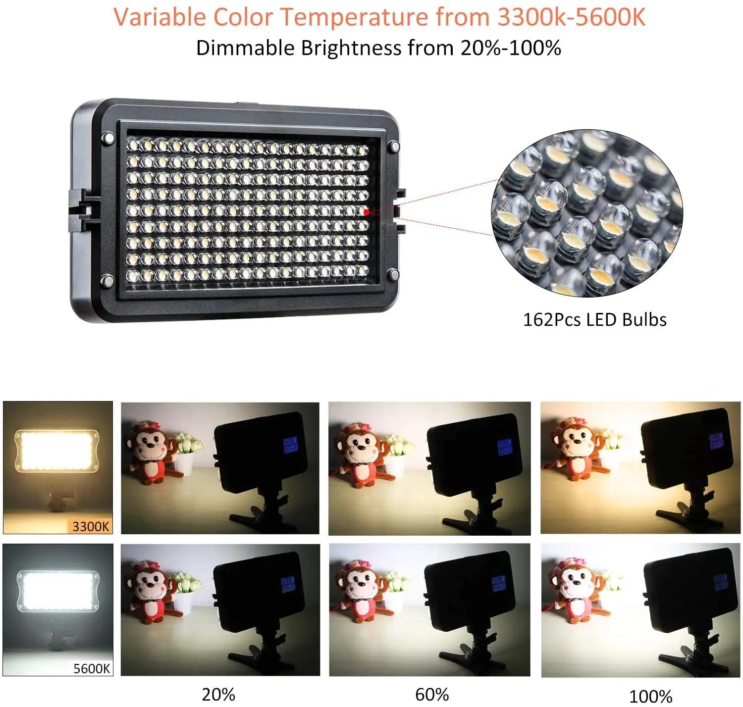 VILTROX VL-162T lampe vidéo LED Portable CRI95 +, VL-162T, panneau d'éclairage pour appareil Photo,