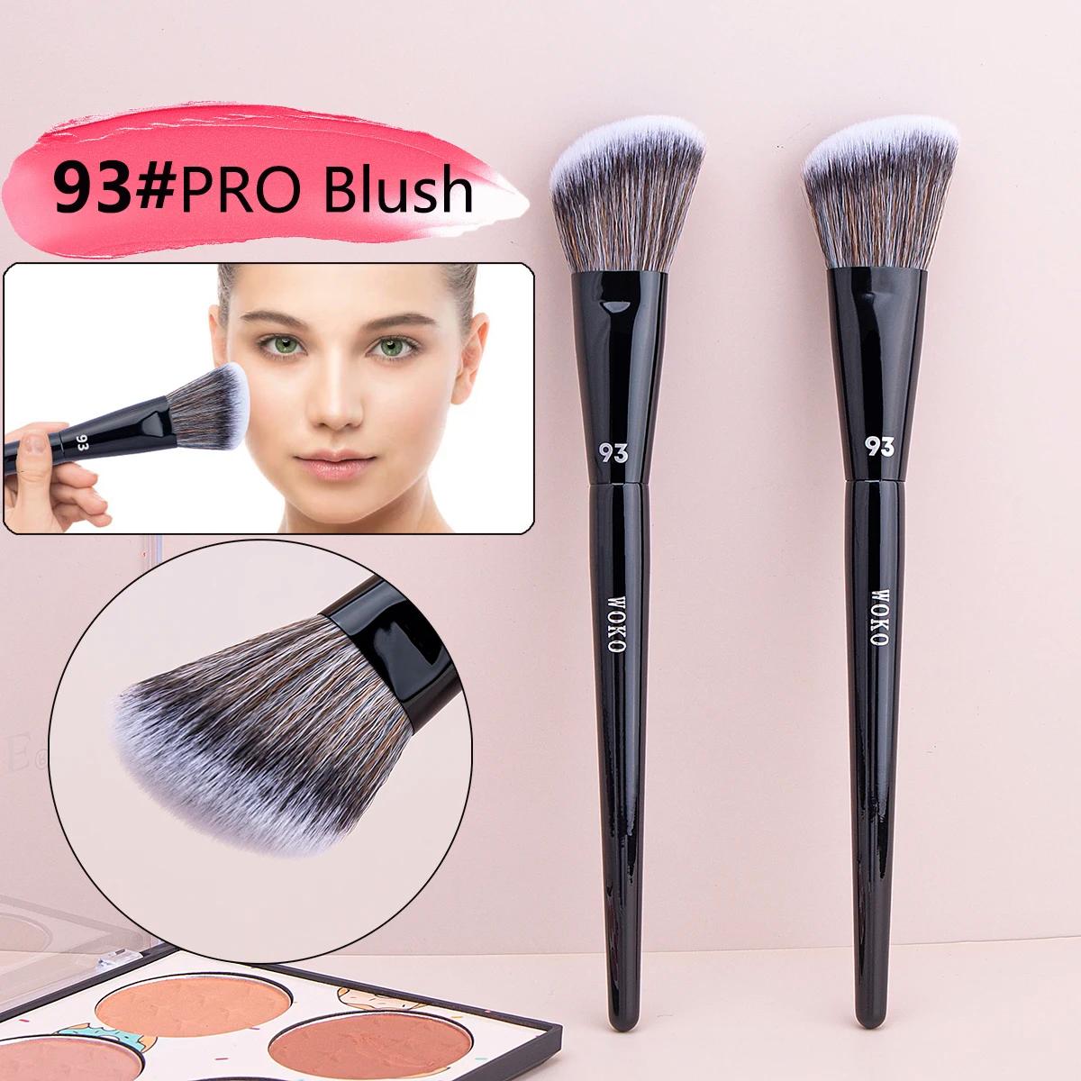 Pinceau de maquillage professionnel incliné, 47 pinceaux de fond de teint, ombre à barrage, liquide,