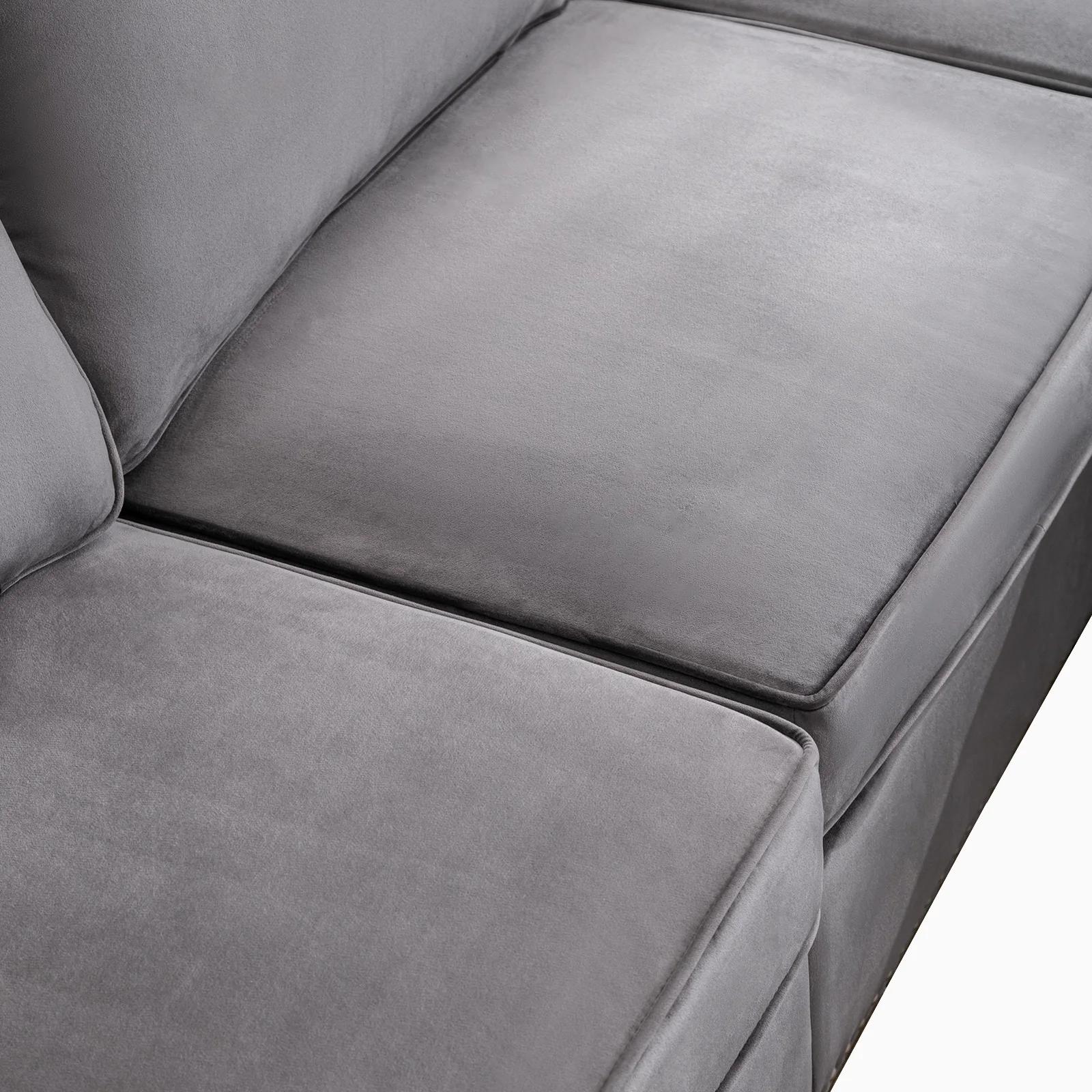 HORGgland-Canapé convertible en O, canapé sectionnel gris foncé modulaire, dossier et accoudoirs rég