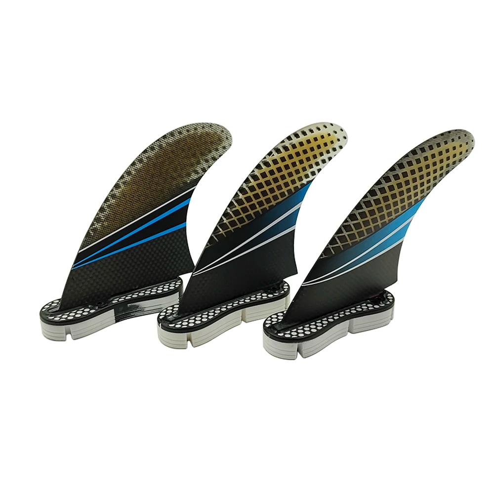 Ailerons de surf en fibre de carbone, G5/G7 LeicFins UPSURF FCS 2, stabilisateur double onglets, 2 L