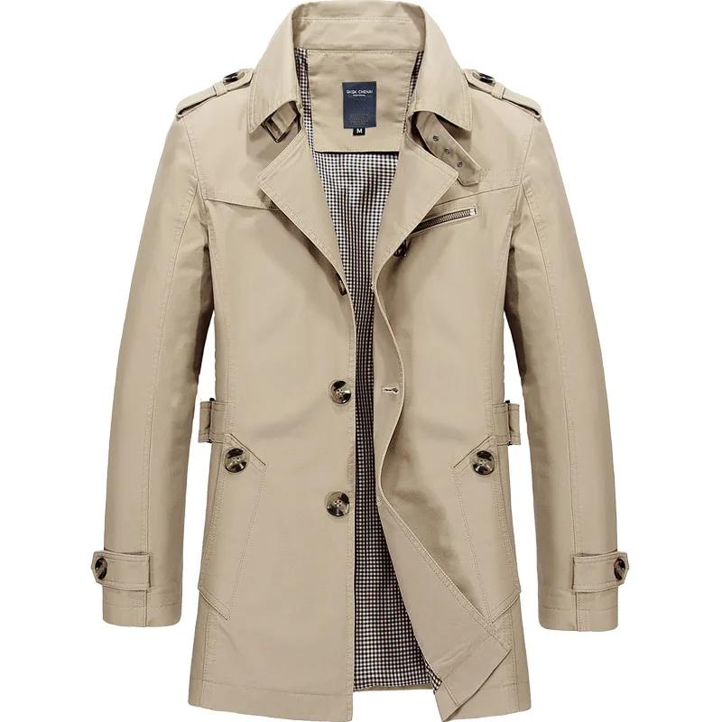 Mode hommes Trench vestes marque décontracté affaires Trench manteau hommes loisirs pardessus mâle s