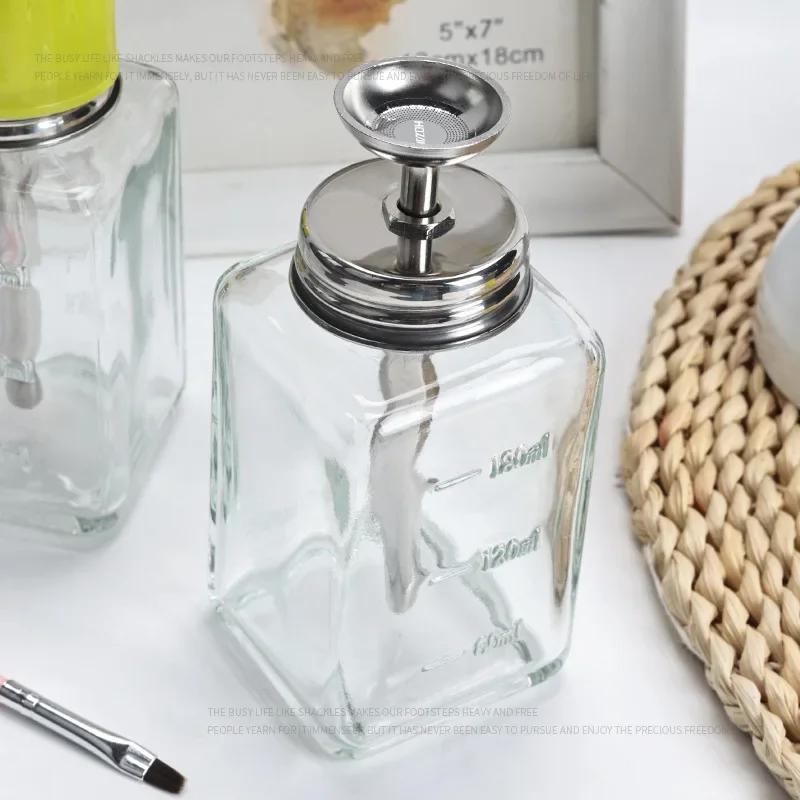 Bouteille en verre pour ongles, entonnoir de presse, bouteille d'alcool, dissolvant d'ongles, boutei