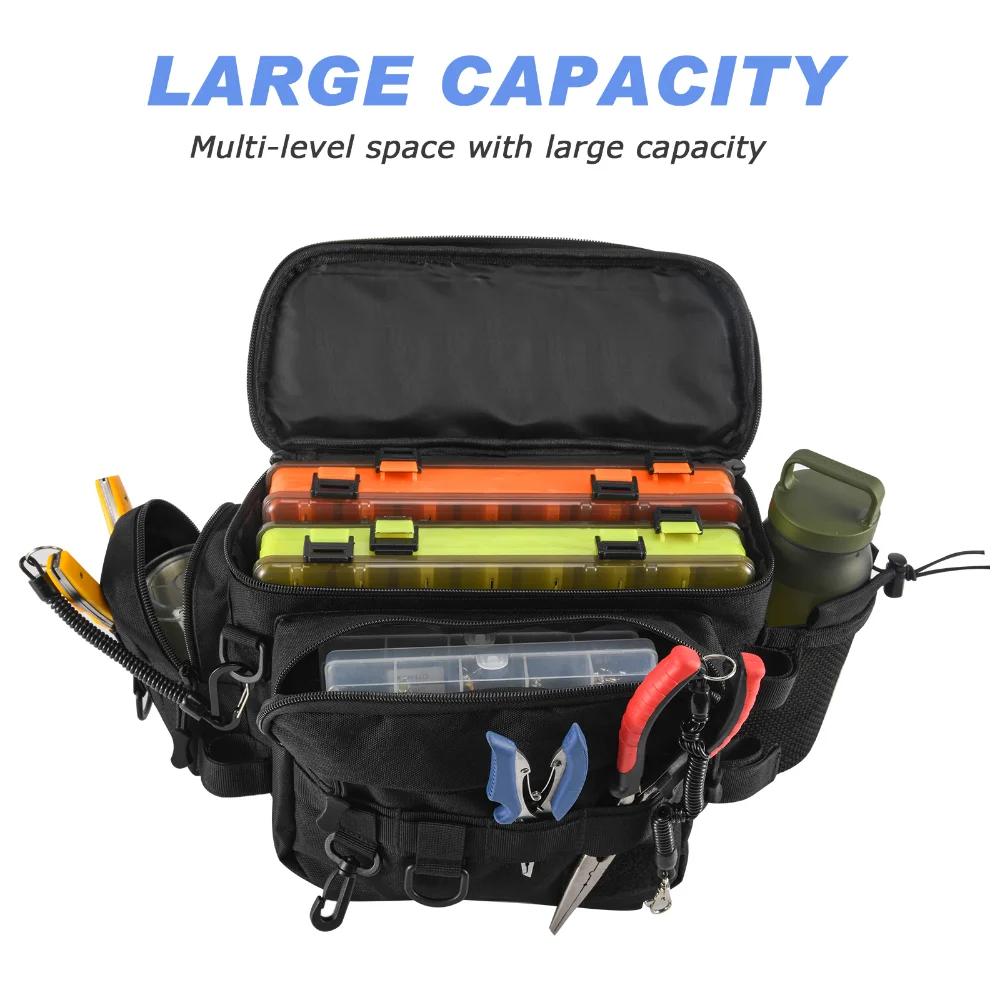 Goture sacs de matériel de pêche sac à bandoulière simple sac de taille multifonctionnel leurres de