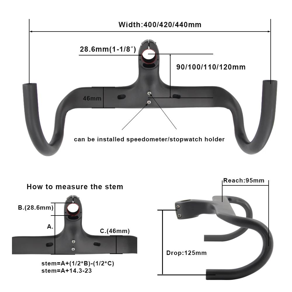 Guidon de vélo de route en carbone RXL SL intégré avec potence 1-1/8 pouces, guidon de vélo en carbo