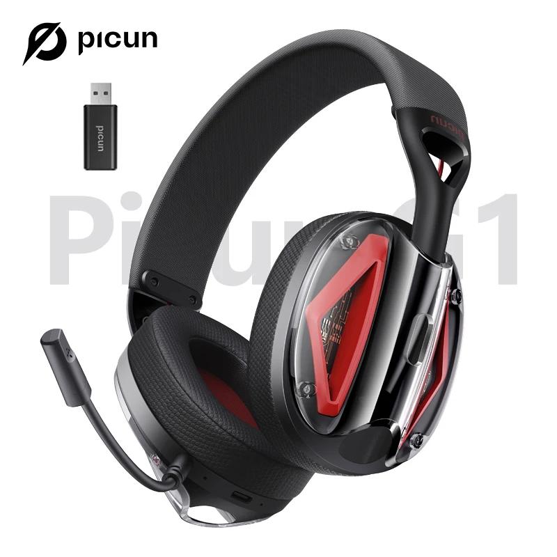 Picun-Casque de jeu sans fil G1 2.4GHz, son surround 3D, audio spatial, casque micro HD ENC pour jou