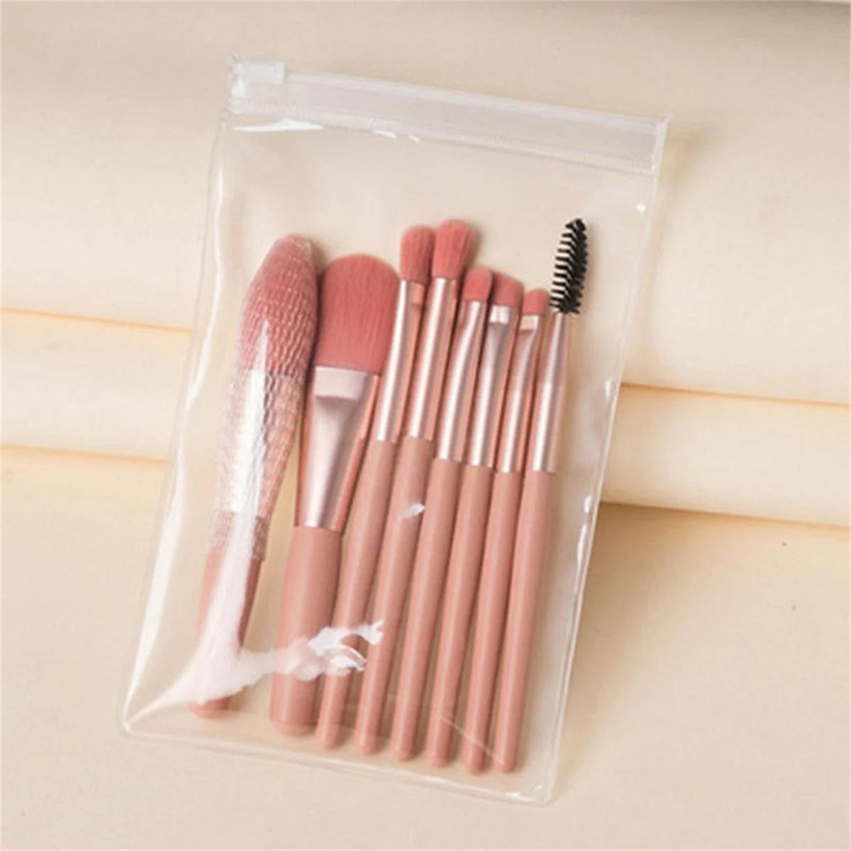 Ensemble de pinceaux de maquillage doux et moelleux, 8 pièces, pour fond de teint, Blush, poudre, fa