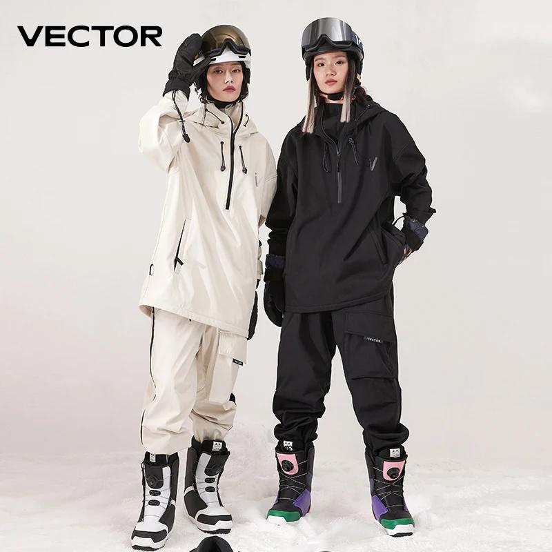 Veste de Ski de couleur unie pour hommes et femmes, pantalon de Ski chaud, coupe-vent, salopette d'h