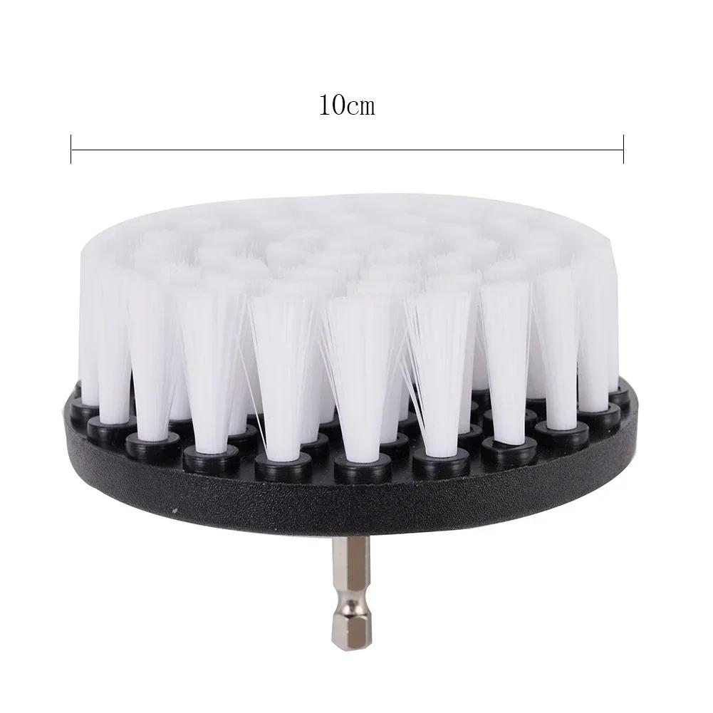 Tête de brosse de forage, 4 pouces, brosses souples, fixation pour tapis, cuir, rembourrage, nettoya