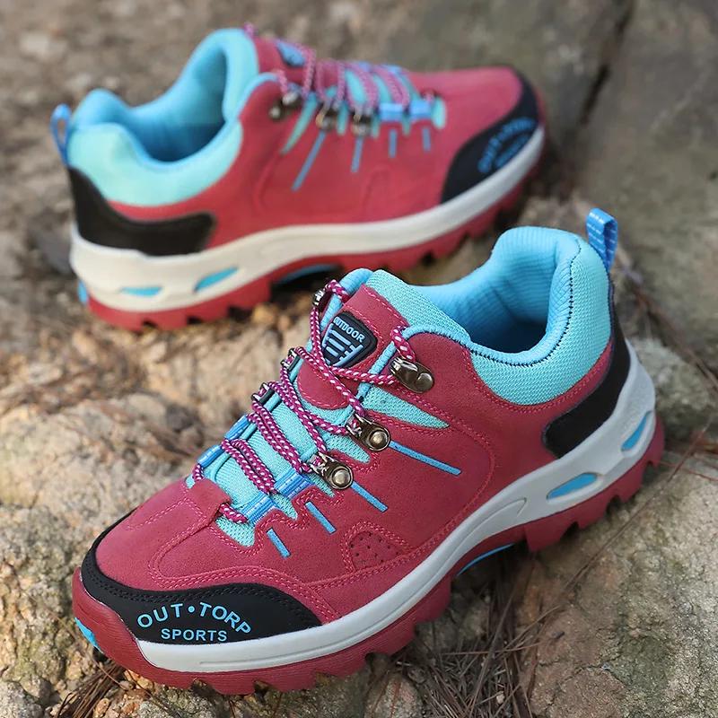 Chaussures de randonnée professionnelles en daim et cuir pour femmes, baskets de Trekking en plein a