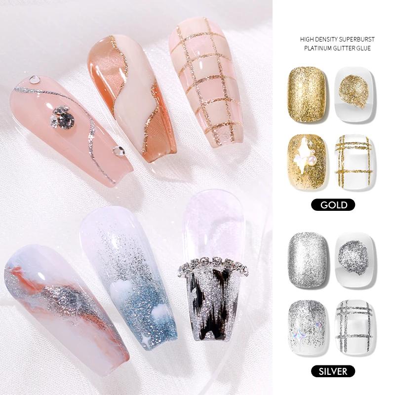 CHUNSHU haute densité platine Gel vernis à ongles semi-solide 5G réfléchissant or argent paillettes