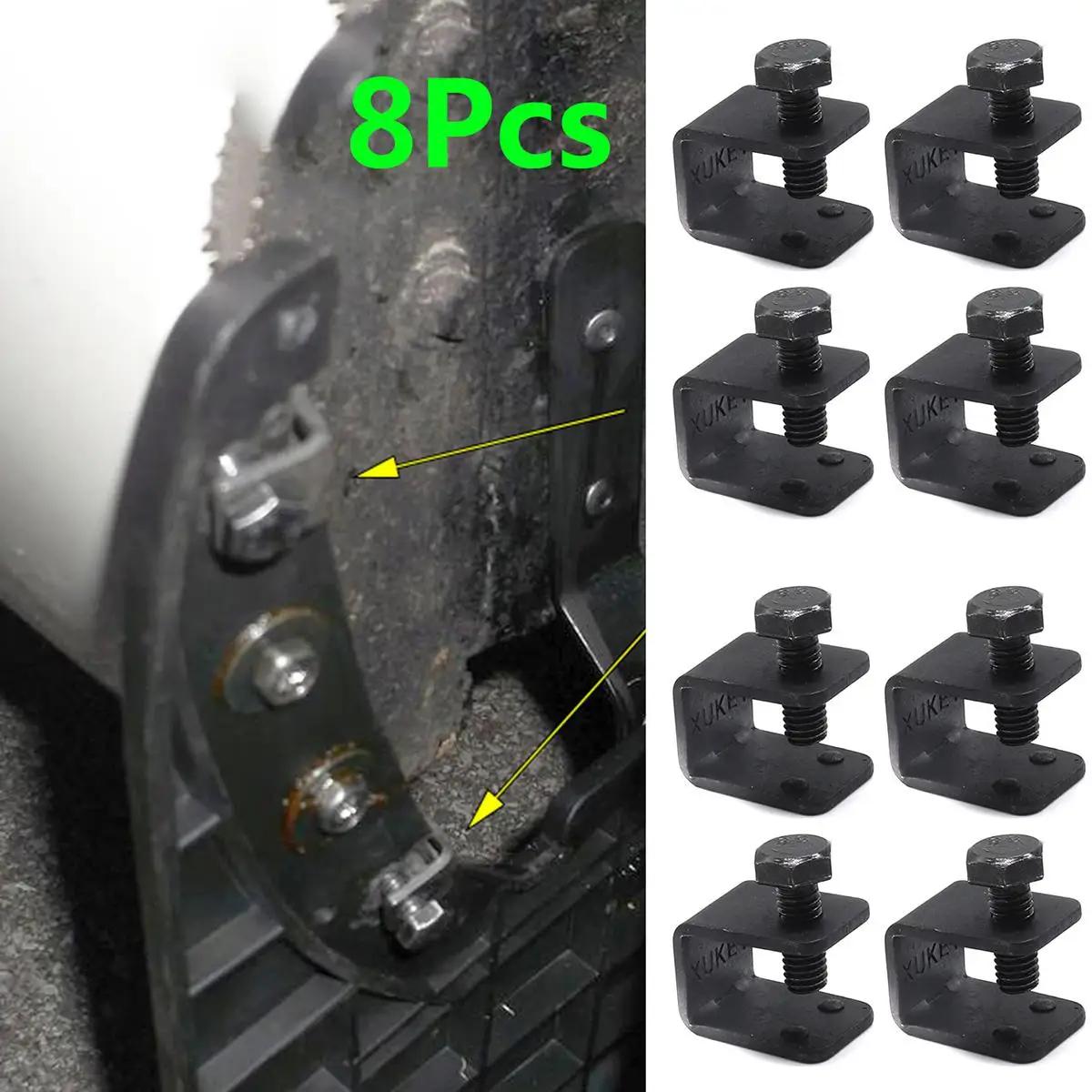 8x garde-boue universel noir C U, pinces à boulon sans perçage, Clips pour voiture AUTO avec bride d