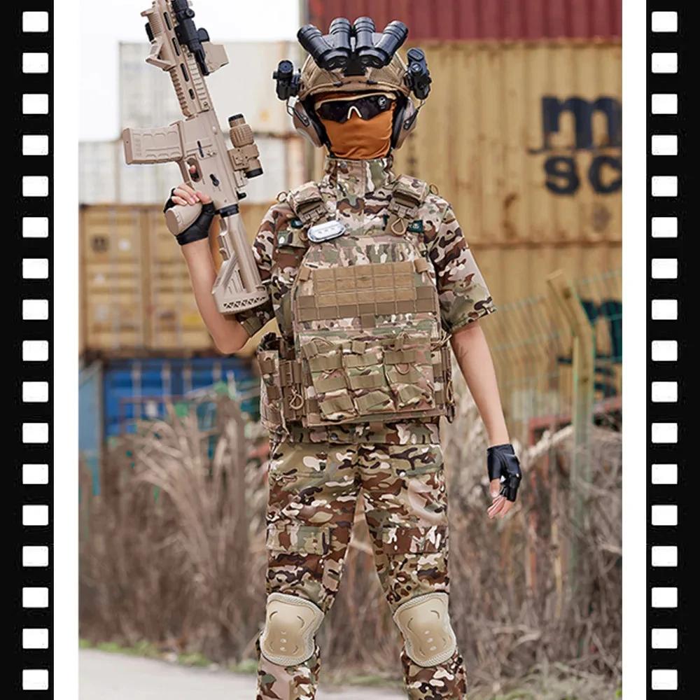 Ensemble uniforme tactique militaire pour enfants, costume de camouflage, costume de soldat des forc