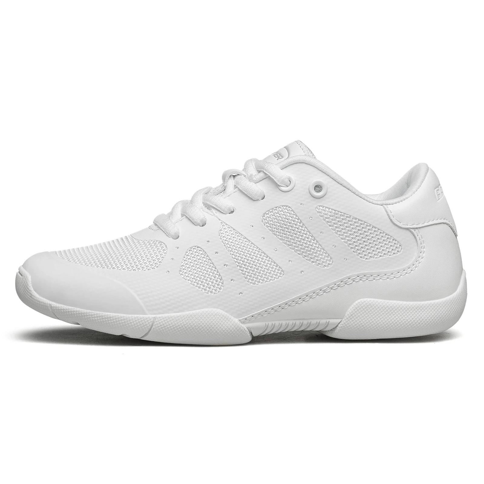 BAXIN16-Girls Cheer Shoes, White Cheerleading Dance Shoes, Kids 202 letic Training, Tennis Shoes, Yo