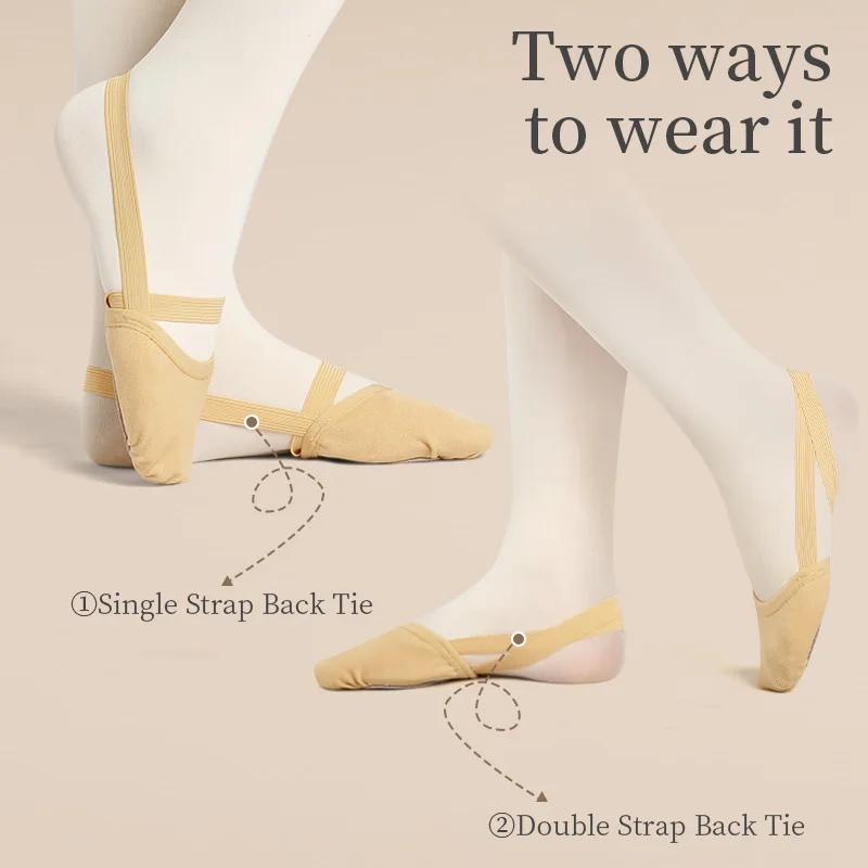 Chaussons de gymnastique rythmique en microfibre - Pour ballet et danse filles femmes