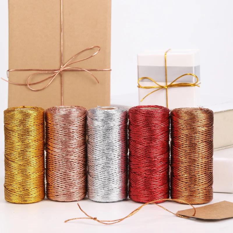 1.5mm 100m corde or argent cordon cadeau emballage chaîne pour la fabrication de bijoux lanière fil