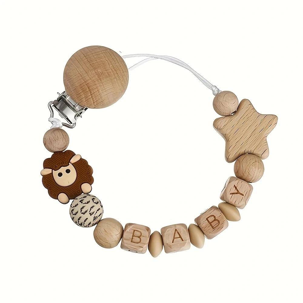 Clips de sucette en bois pour bébé, porte-mamelon factice, chaîne en Silicone, ours Koala, sucettes